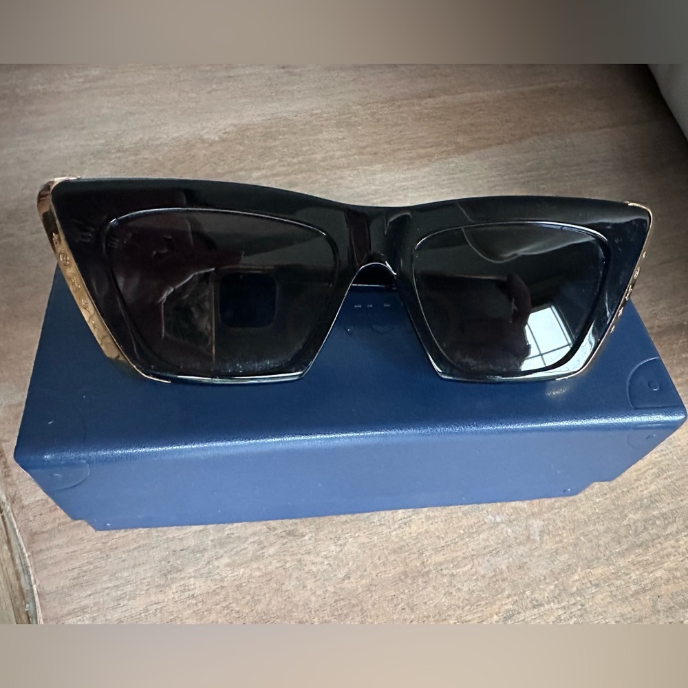 Louis Vuitton Black Sunglasses with Gold Accents